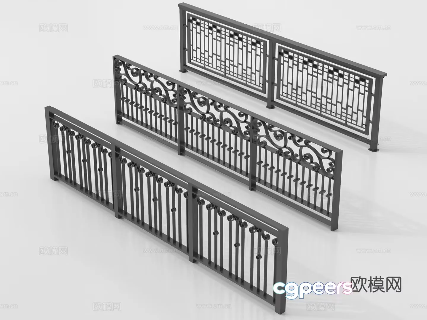 A Metal Railing 3D Model – 6484 – VRAY Render