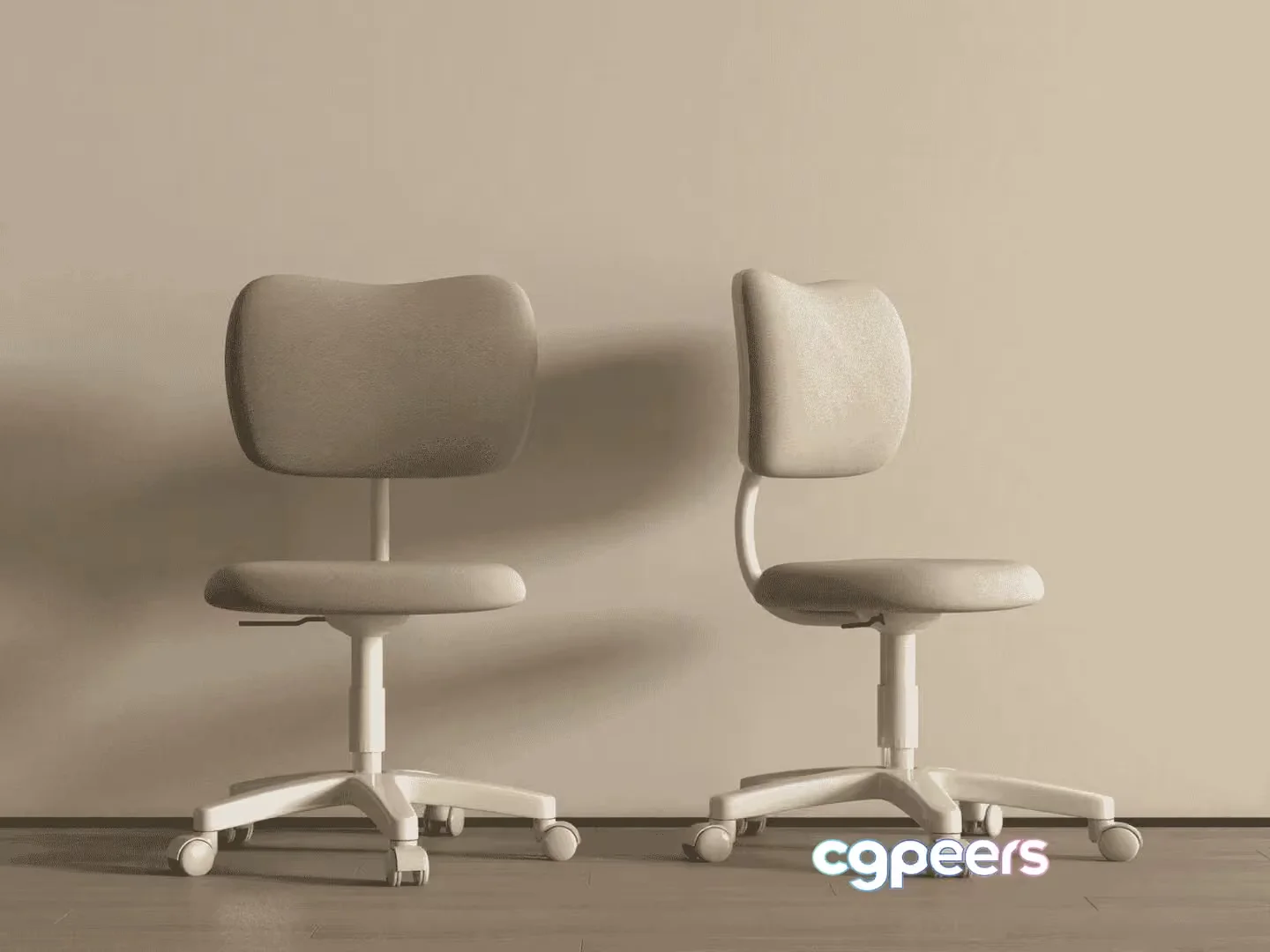 White Office Chairs 3D Model – 17854 – VRAY Render