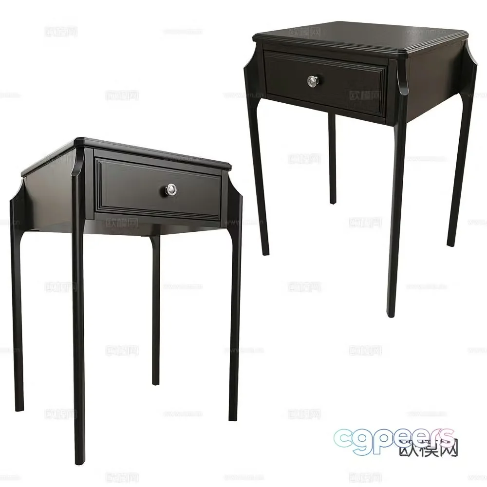 French bedside table 3d model