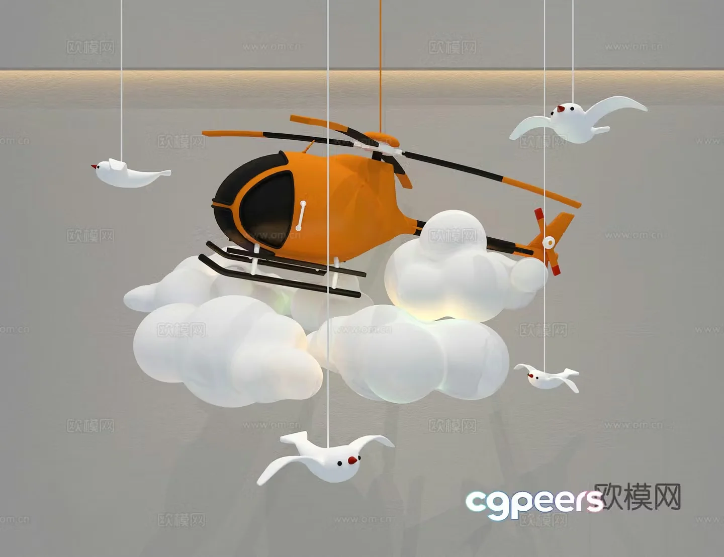 Children’s chandelier Helicopter chandelier 3d model