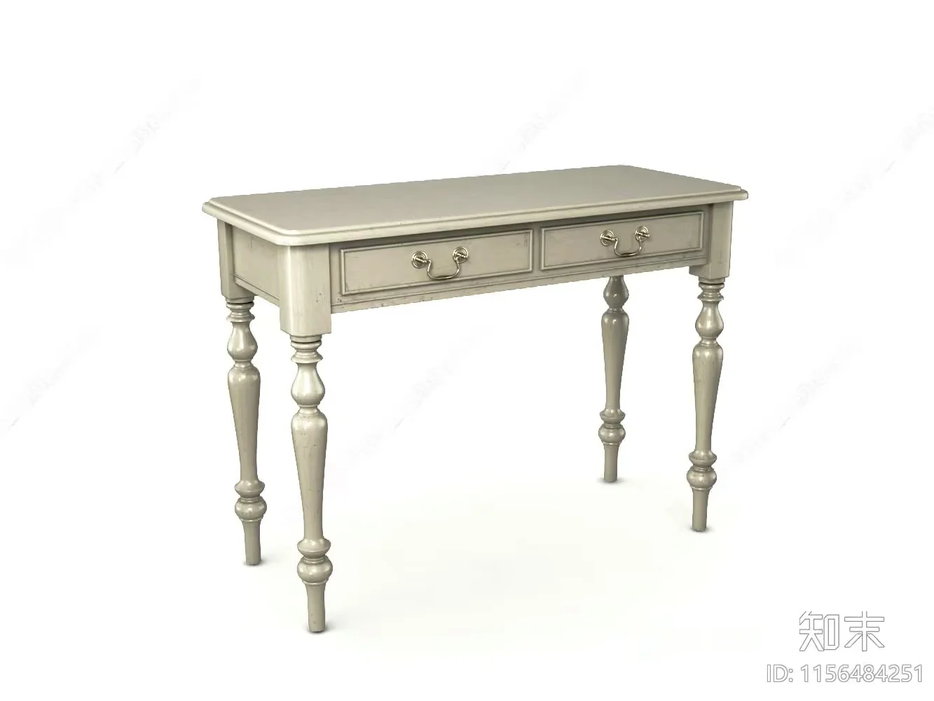 White Desk With Drawers 3D Model – 1300 – VRAY Render
