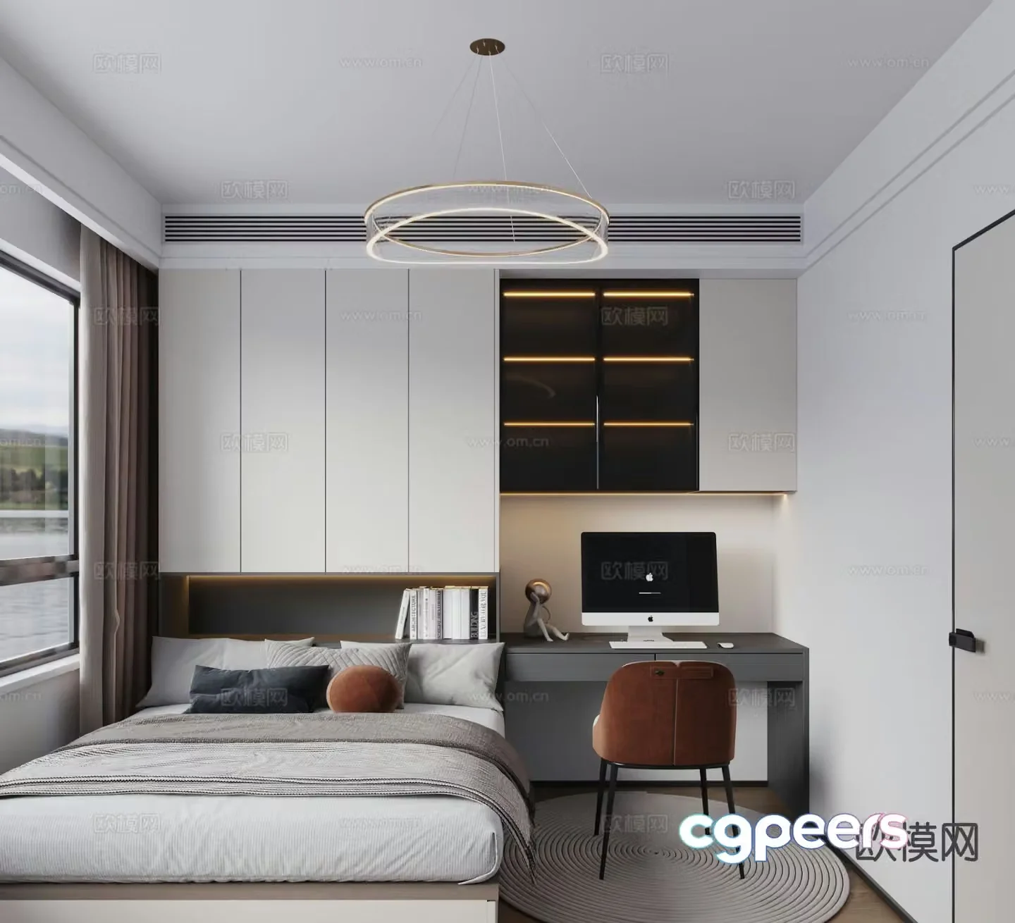 Modern tatami bedroom 3d model