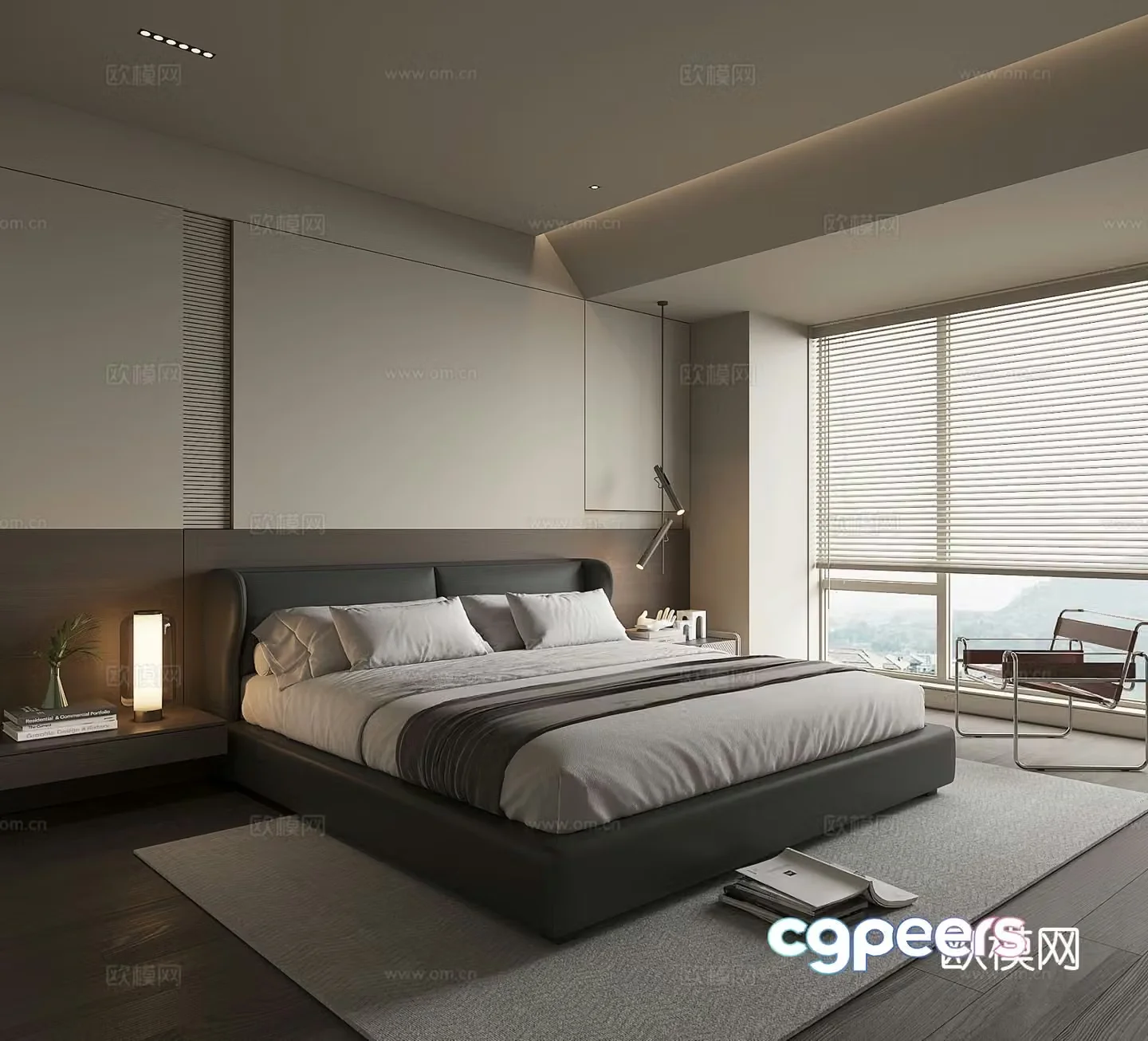 Modern home bedroom master bedroom 3d model