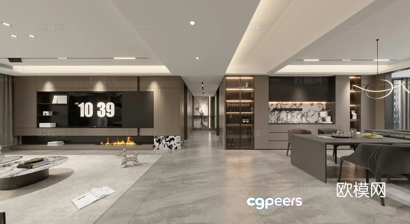 Modern Italian dining room 3d model