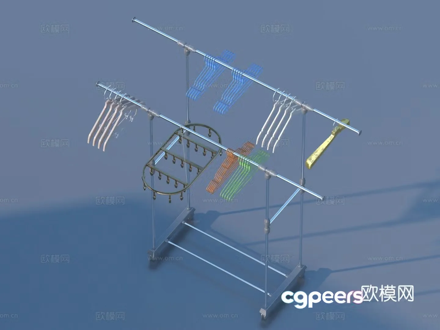 Clothes hanger Iron clothes hanger Daily necessities 3D model