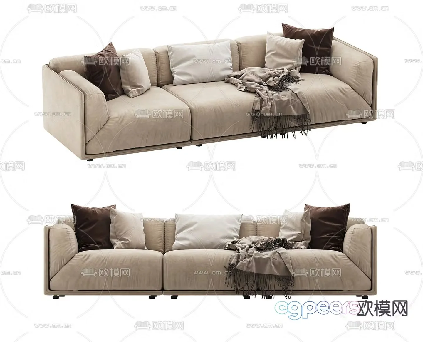 Meridiani three seater sofa 3d model
