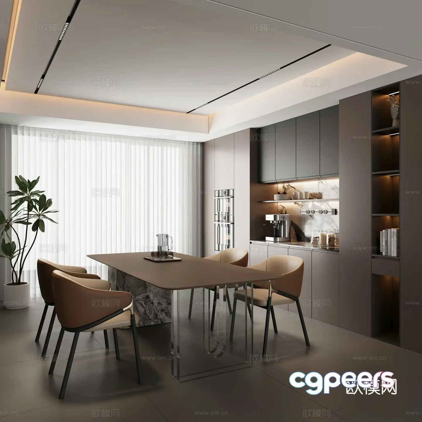 Modern restaurant 3d model