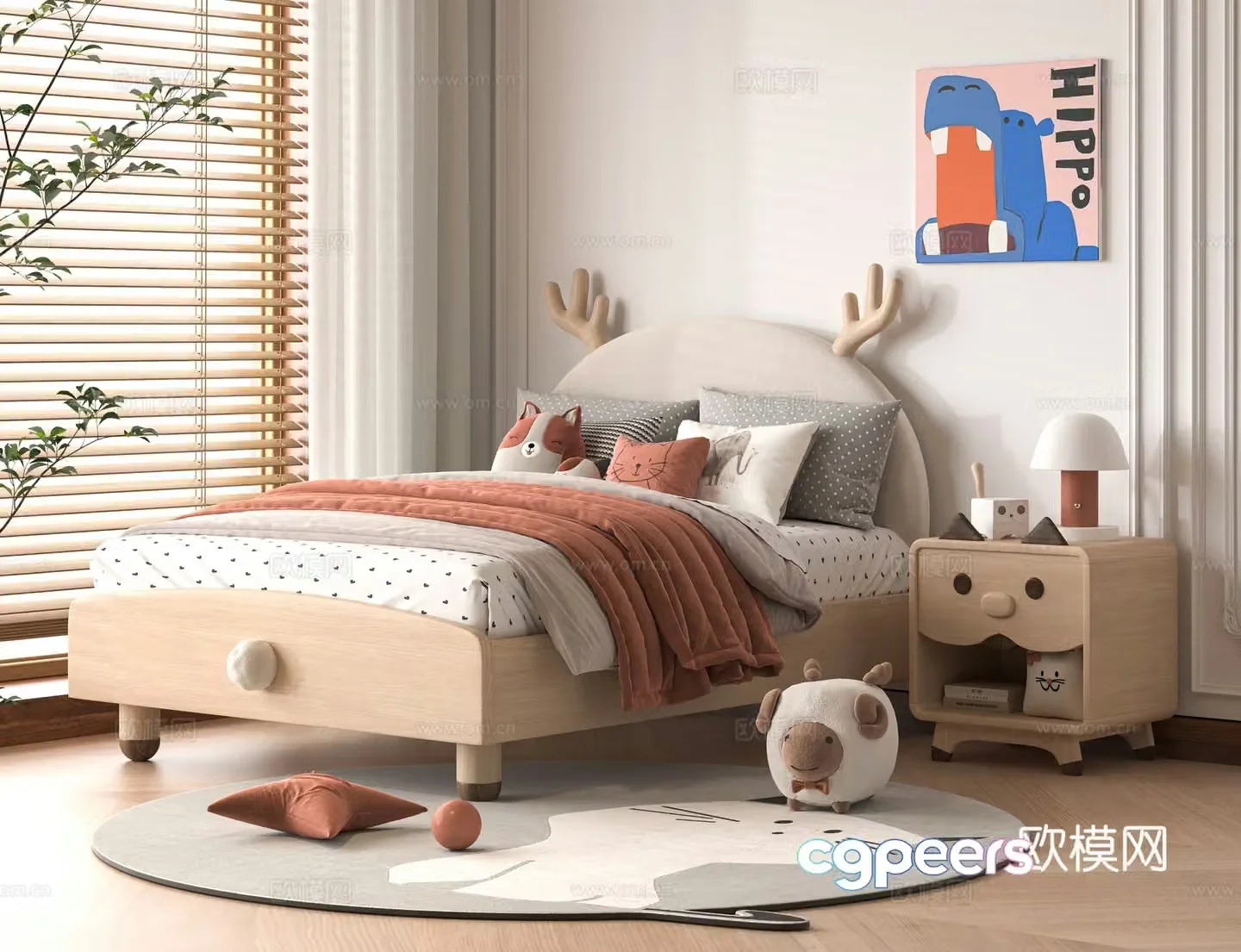 Modern children’s bed 3d model