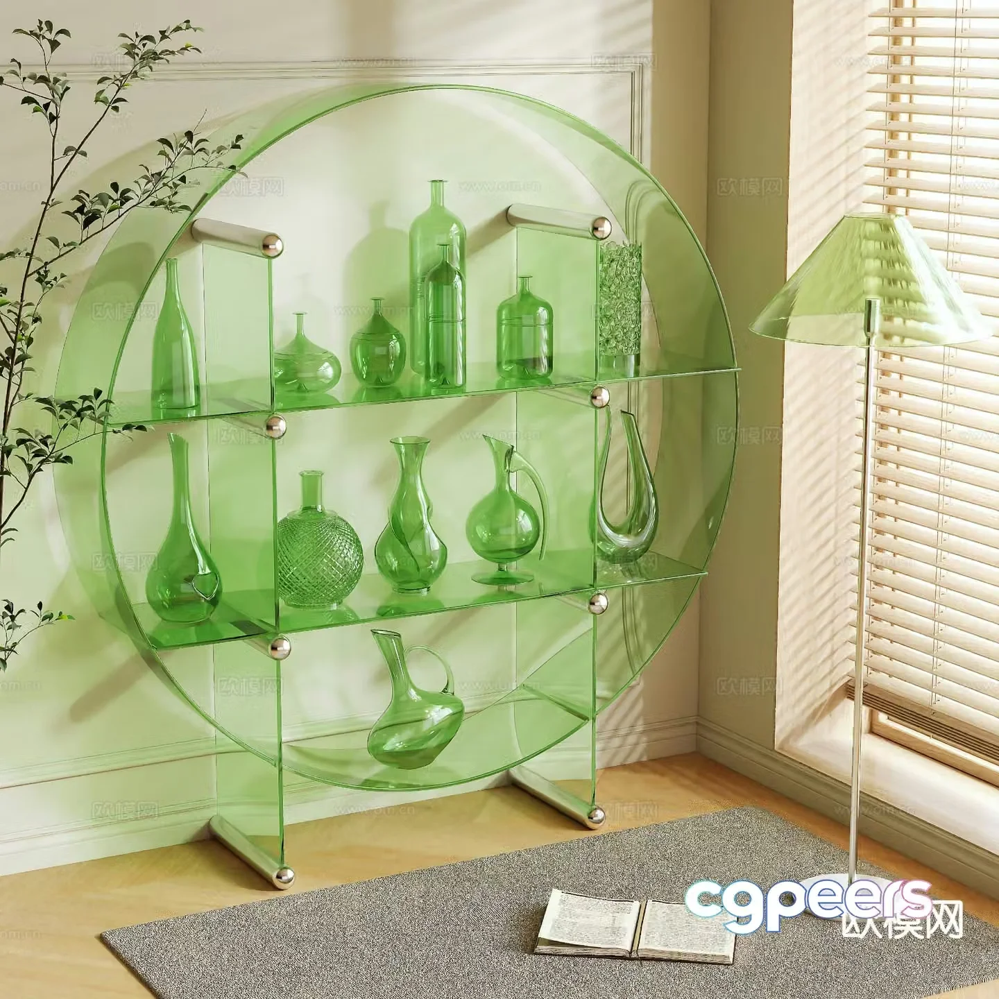 Modern storage rack display rack 3d model