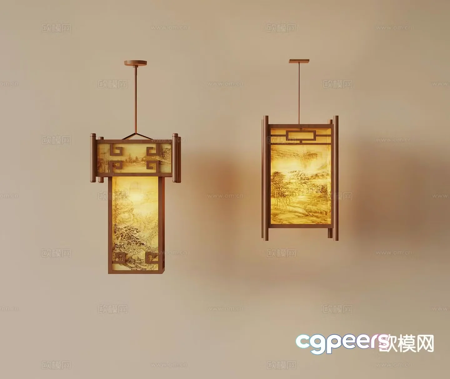 New Chinese style decorative lamp antique lantern 3d model