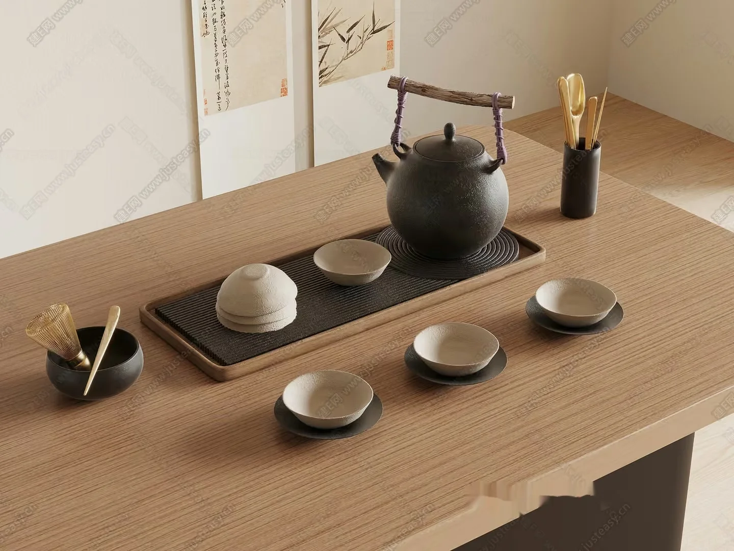A Japanese Tea Set 3D Model – 1886 – VRAY Render