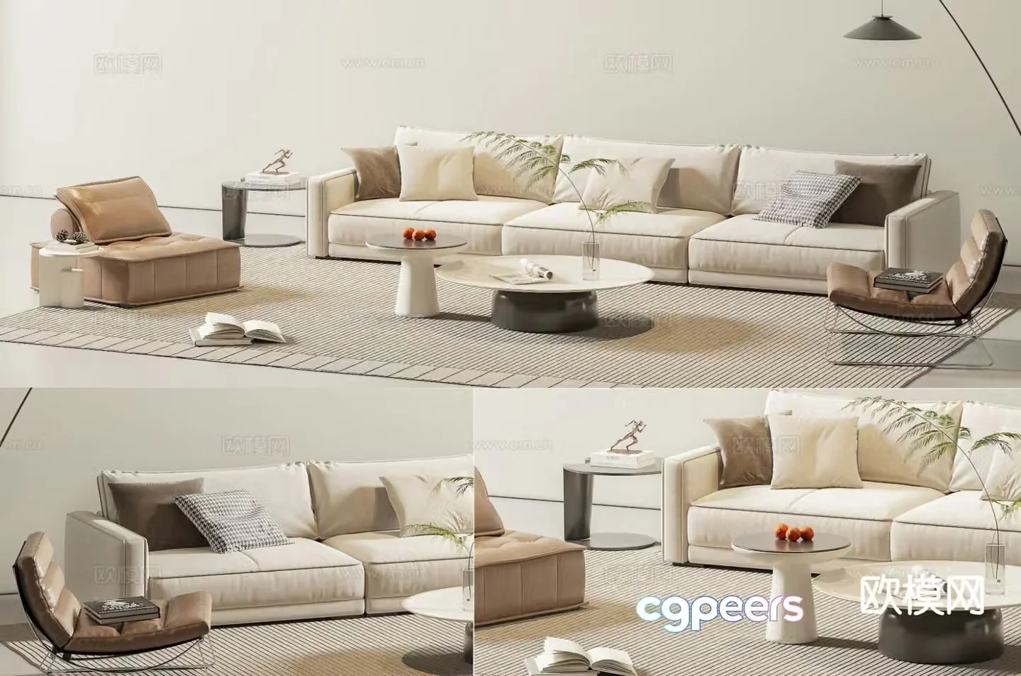 Modern sectional sofa 3d model
