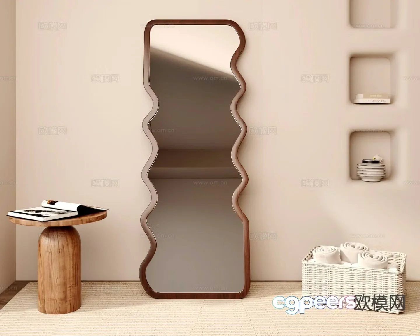 Special-shaped mirror full-length mirror floor mirror 3D model