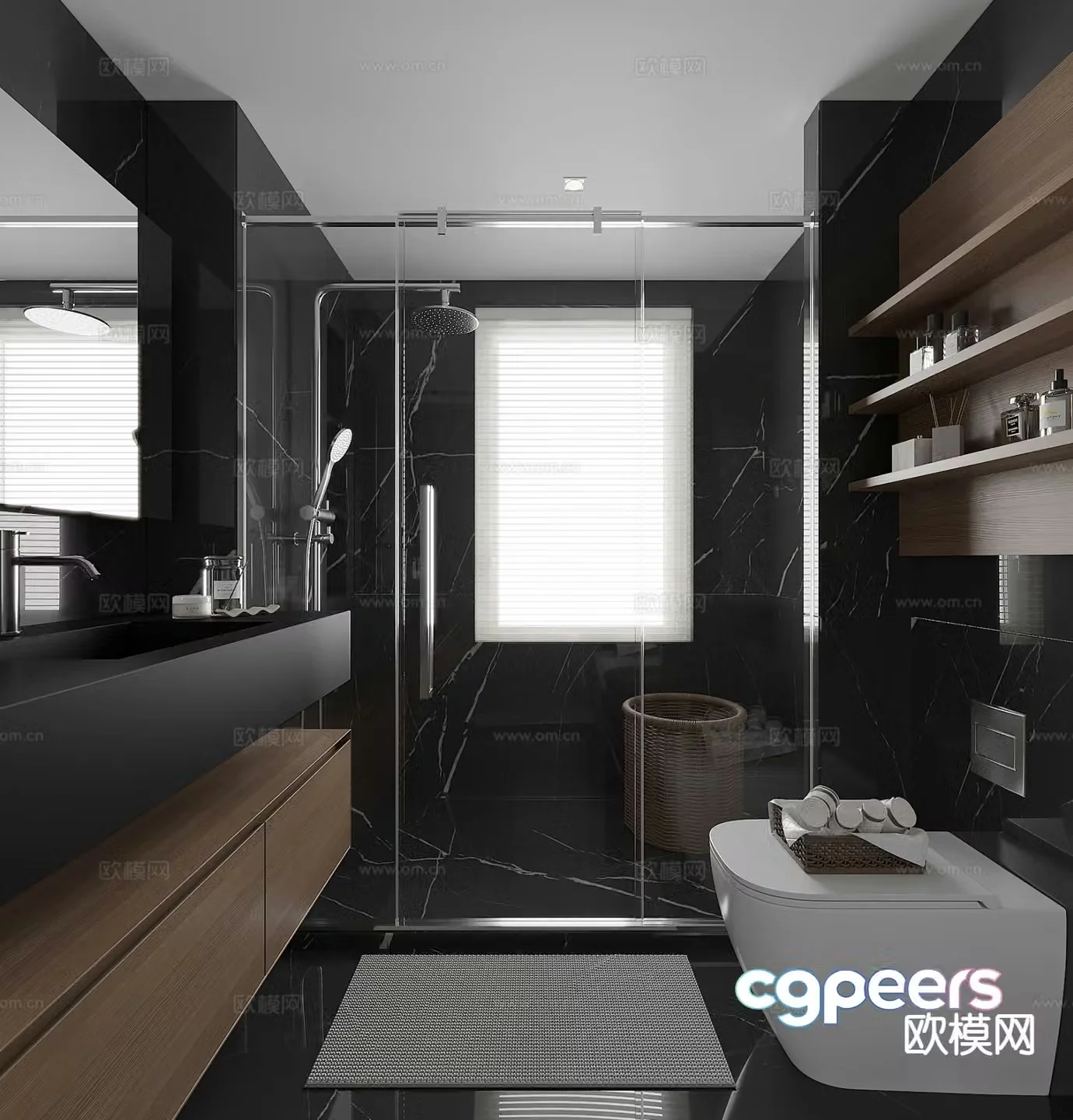 Modern bathroom bathroom toilet 3d model