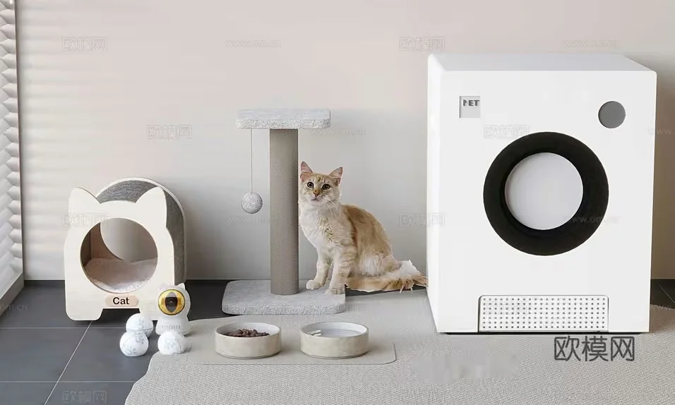 A Modern Cat Toy Setup 3D Model – 15127 – VRAY Render