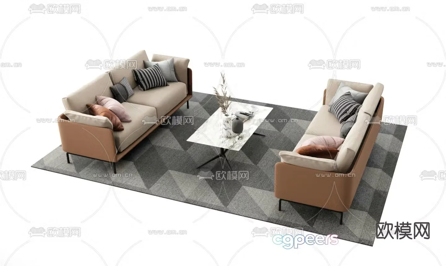 Office sofa negotiation sofa 3d model