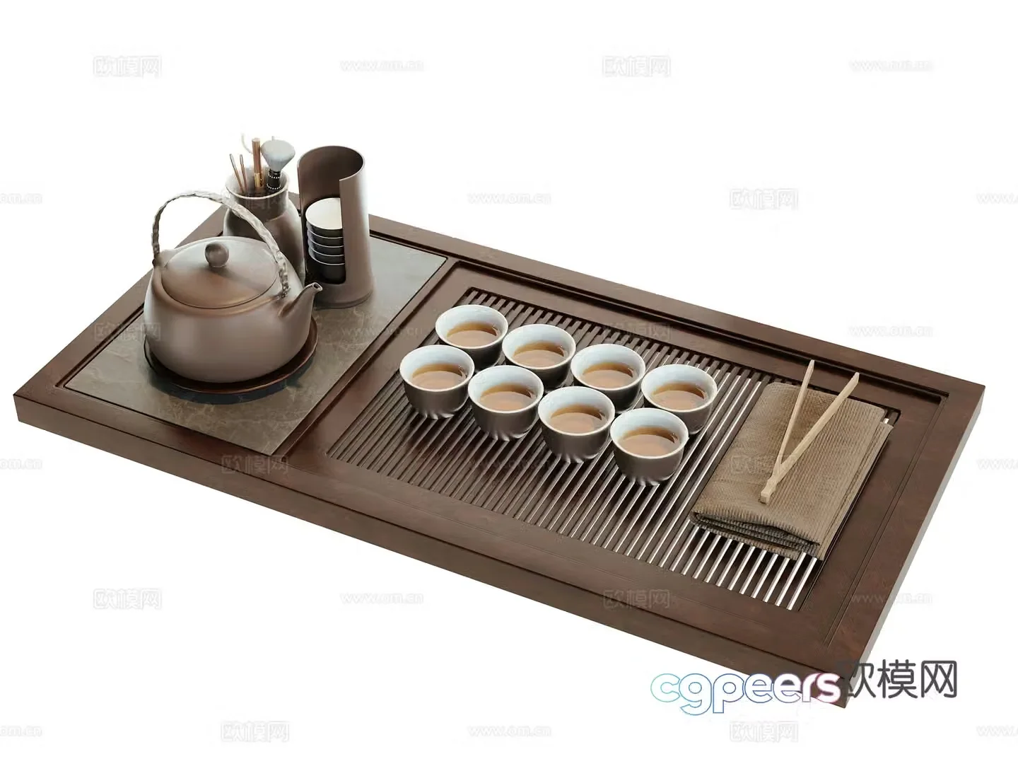 New Chinese style tea set teapot tea cup 3d model