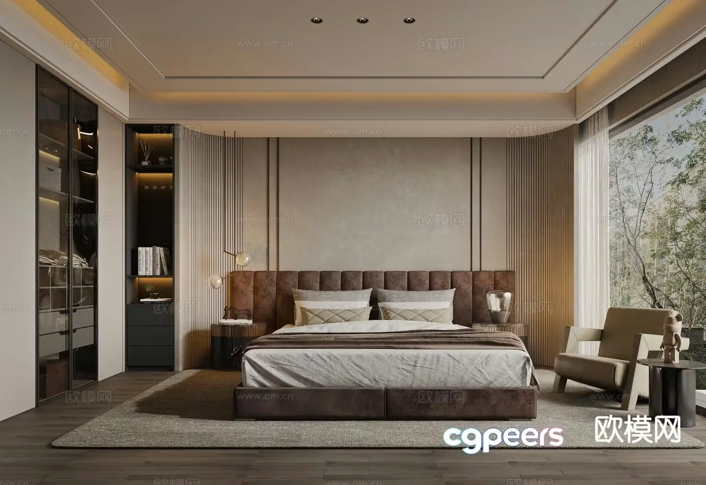 Italian style bedroom master bedroom 3d model