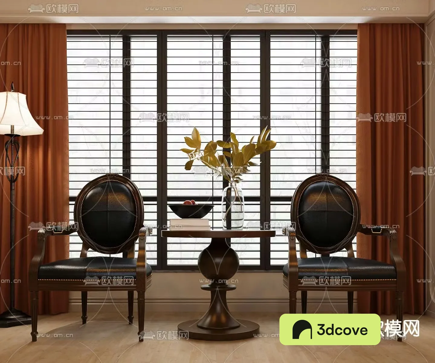 American armchair round table leisure chair