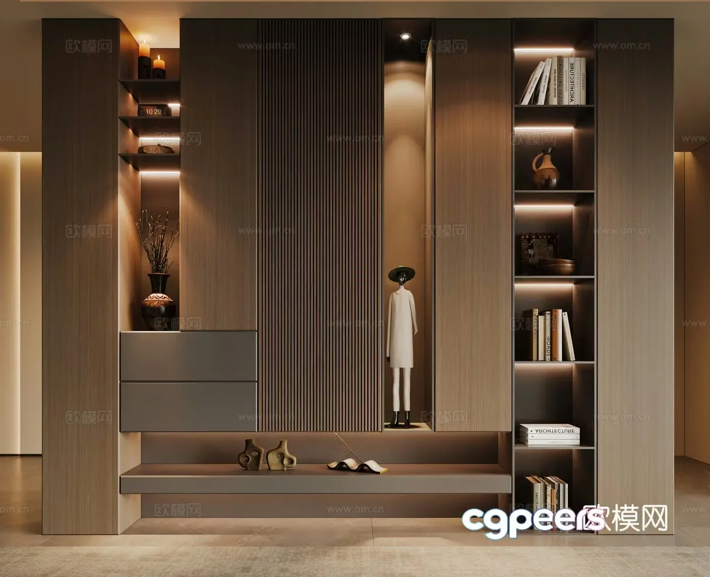 Modern porch shoe cabinet 3d model