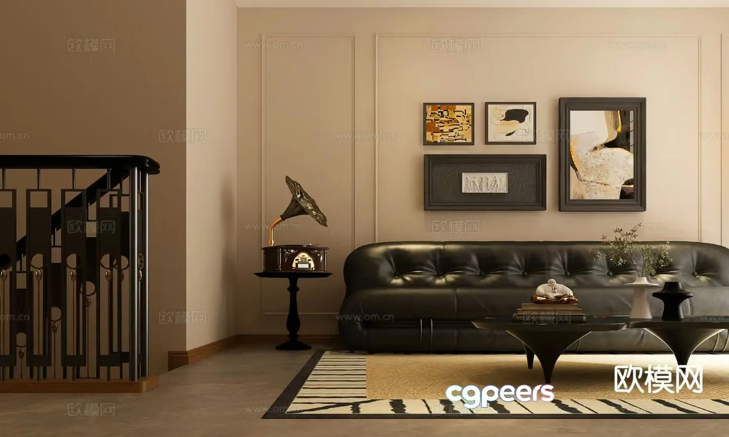 Medieval style living room 3D model