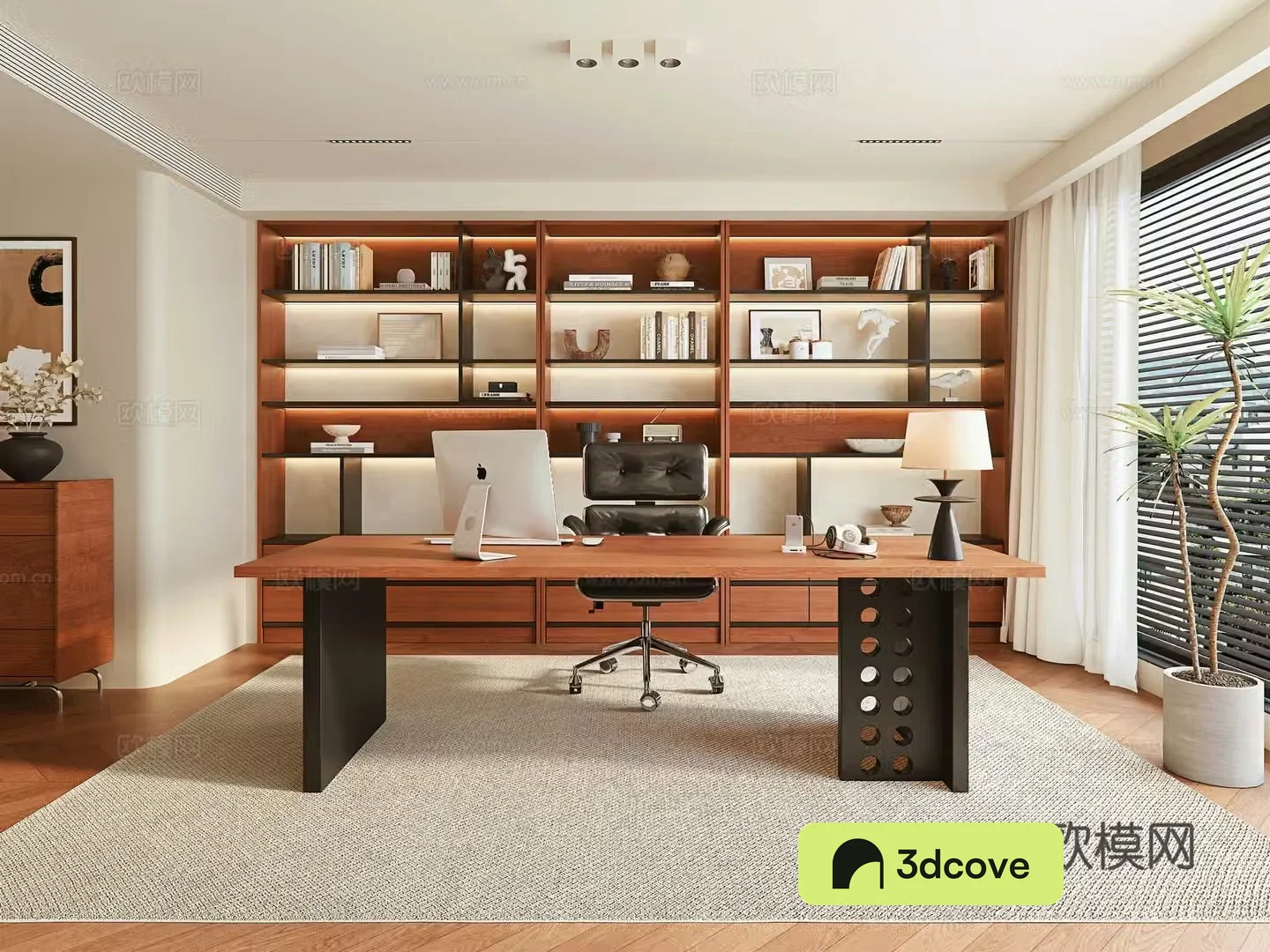 Middle-aged study room 3D model