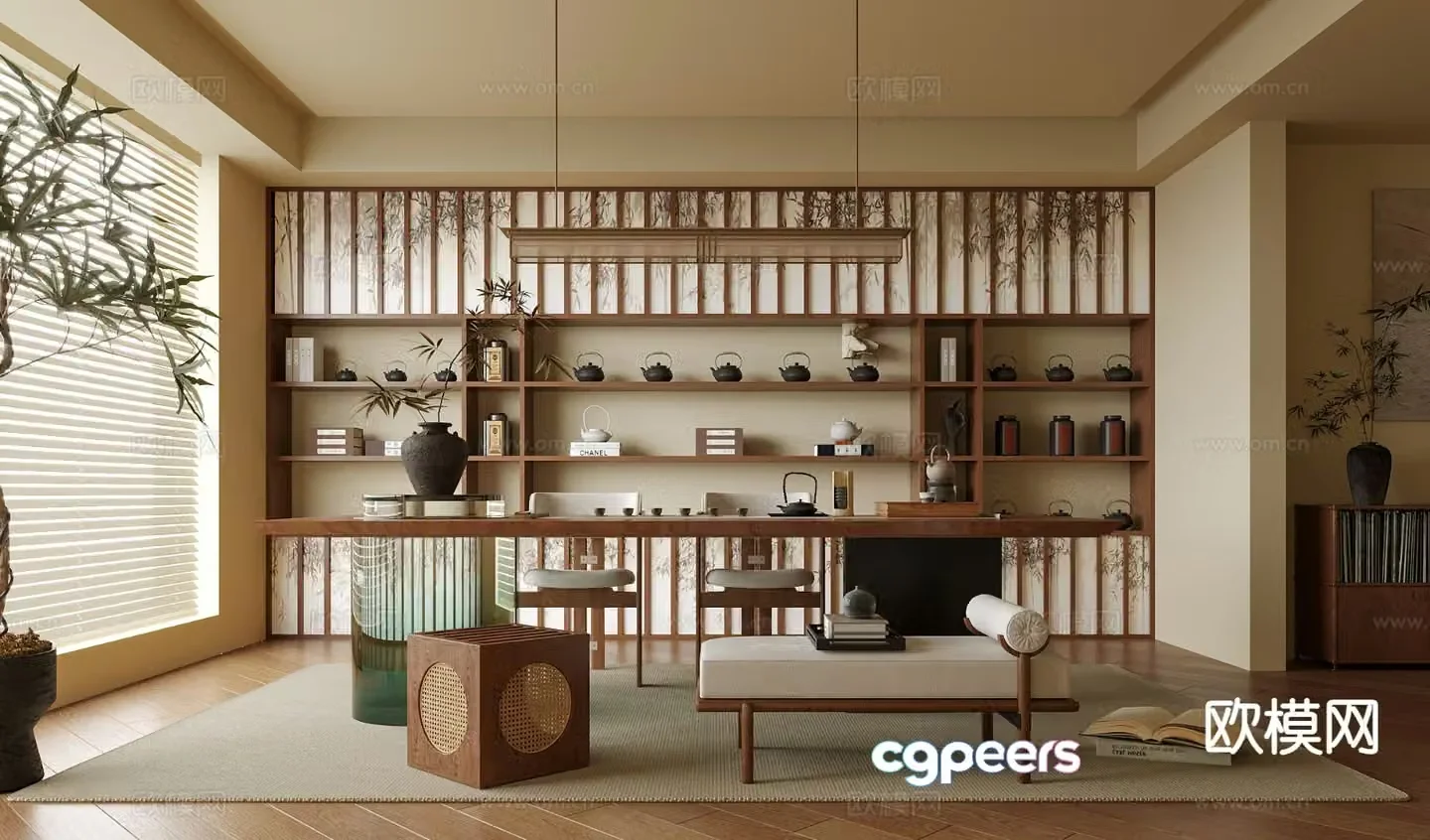 New Chinese tea room 3d model