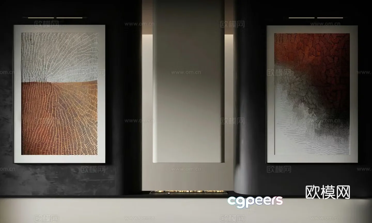 Italian minimalist abstract hanging paintings texture paintings abstract paintings oil paintings high-end artistic hanging paintings 3D model