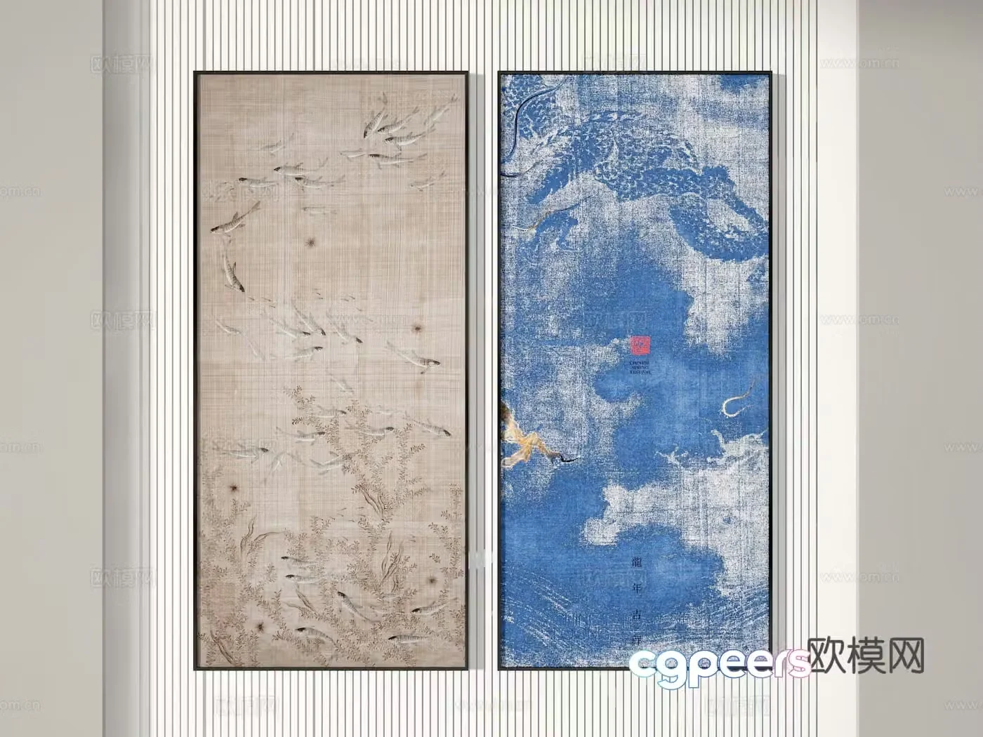 Decorative painting art painting hanging painting 3d model