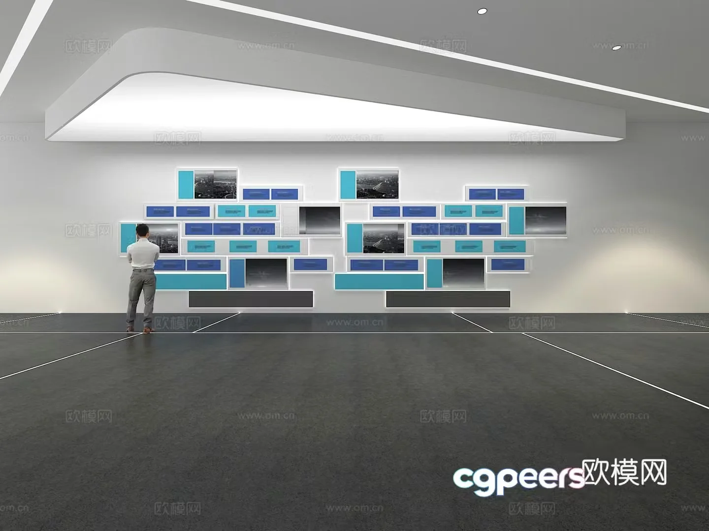 Cultural wall Corporate culture wall Display wall Theme wall Exhibition hall Campus culture Corridor 3D model