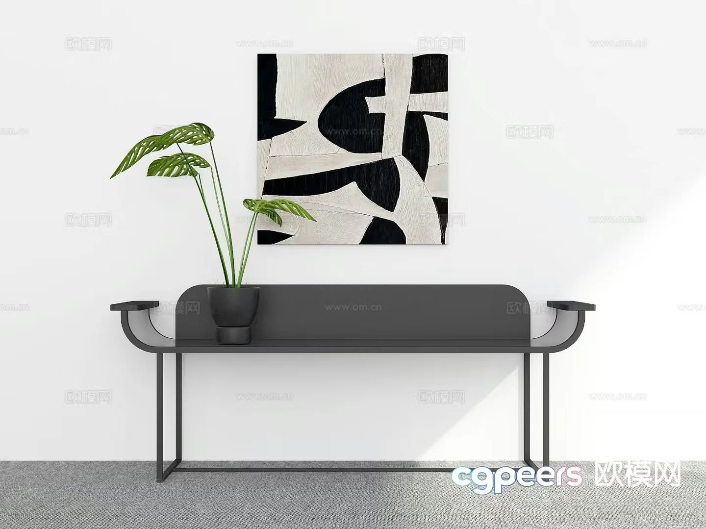 Modern shoe changing stool bench metal stool 3d model
