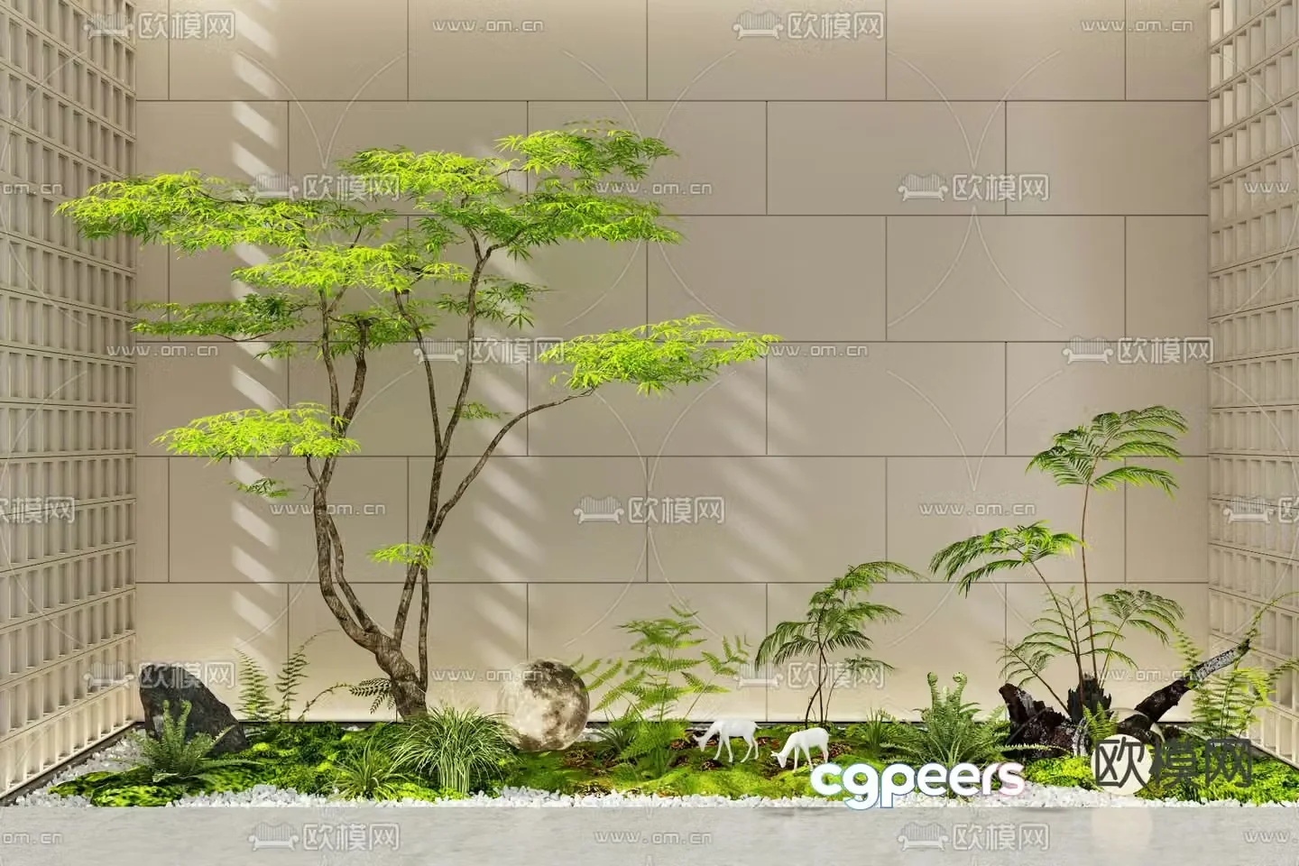 Indoor landscape landscaping courtyard sketch 3d model