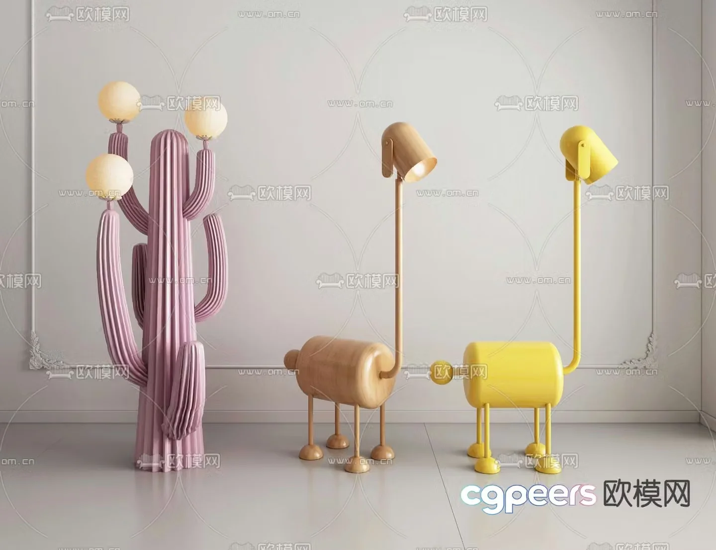 Children’s floor lamp cactus floor lamp 3d model