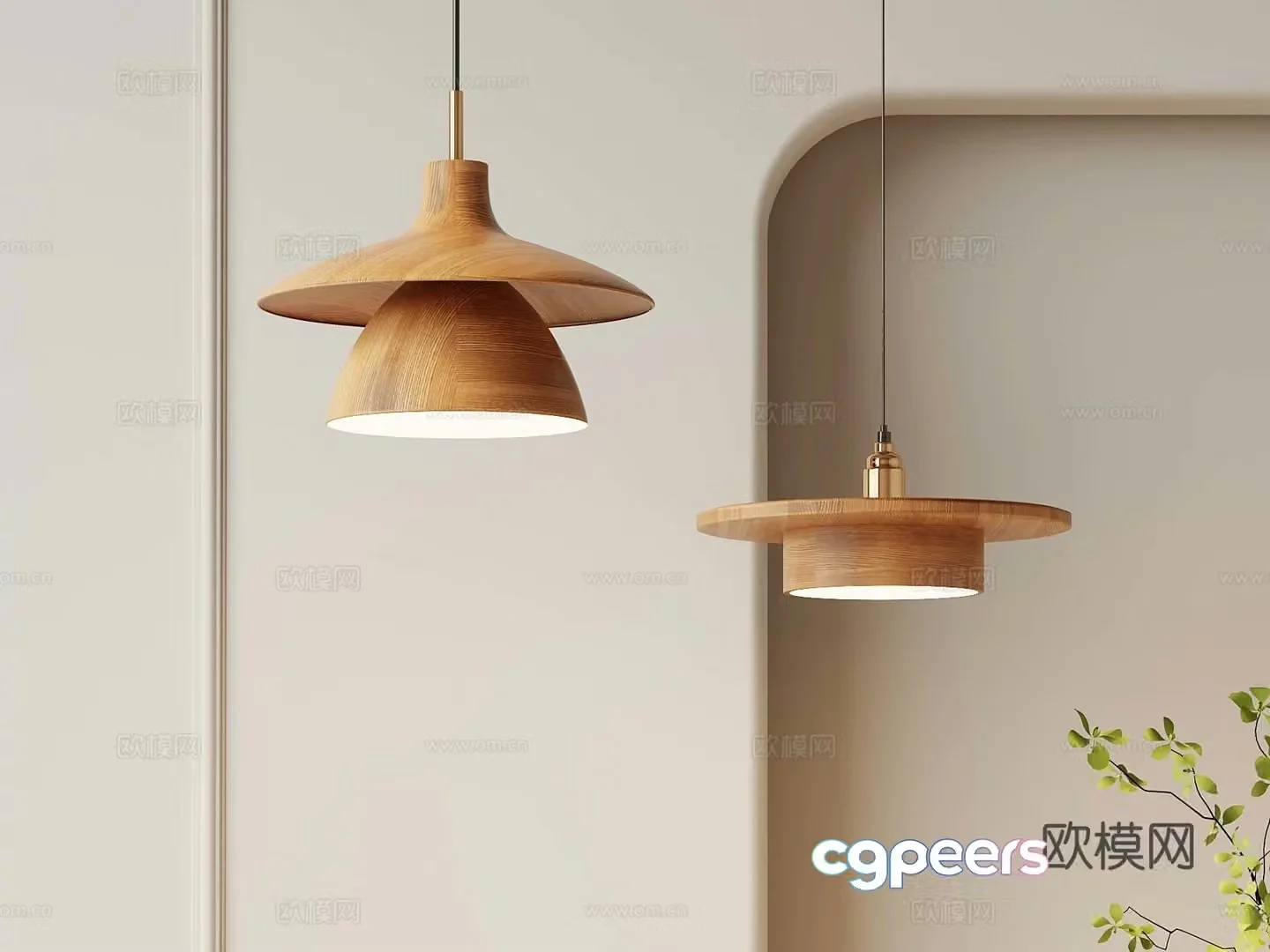 Wasabi Middle Ancient Chandelier Solid Wood Chandelier Restaurant Chandelier Bedside Light 3D Model