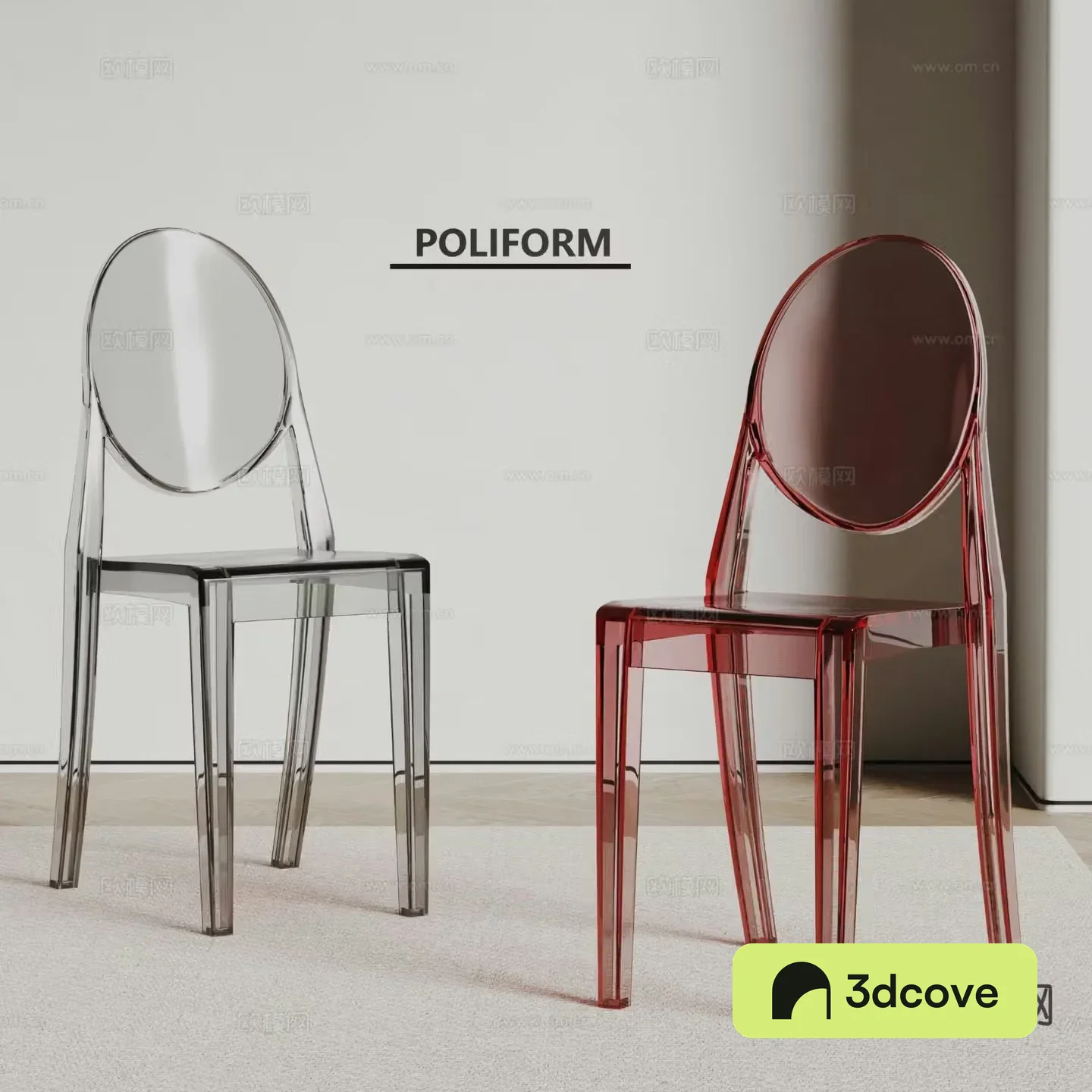 poliform Italian chair acrylic chair transparent chair