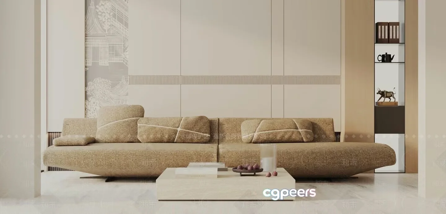 Modern Living Room 3D Model – 16186 – VRAY Render
