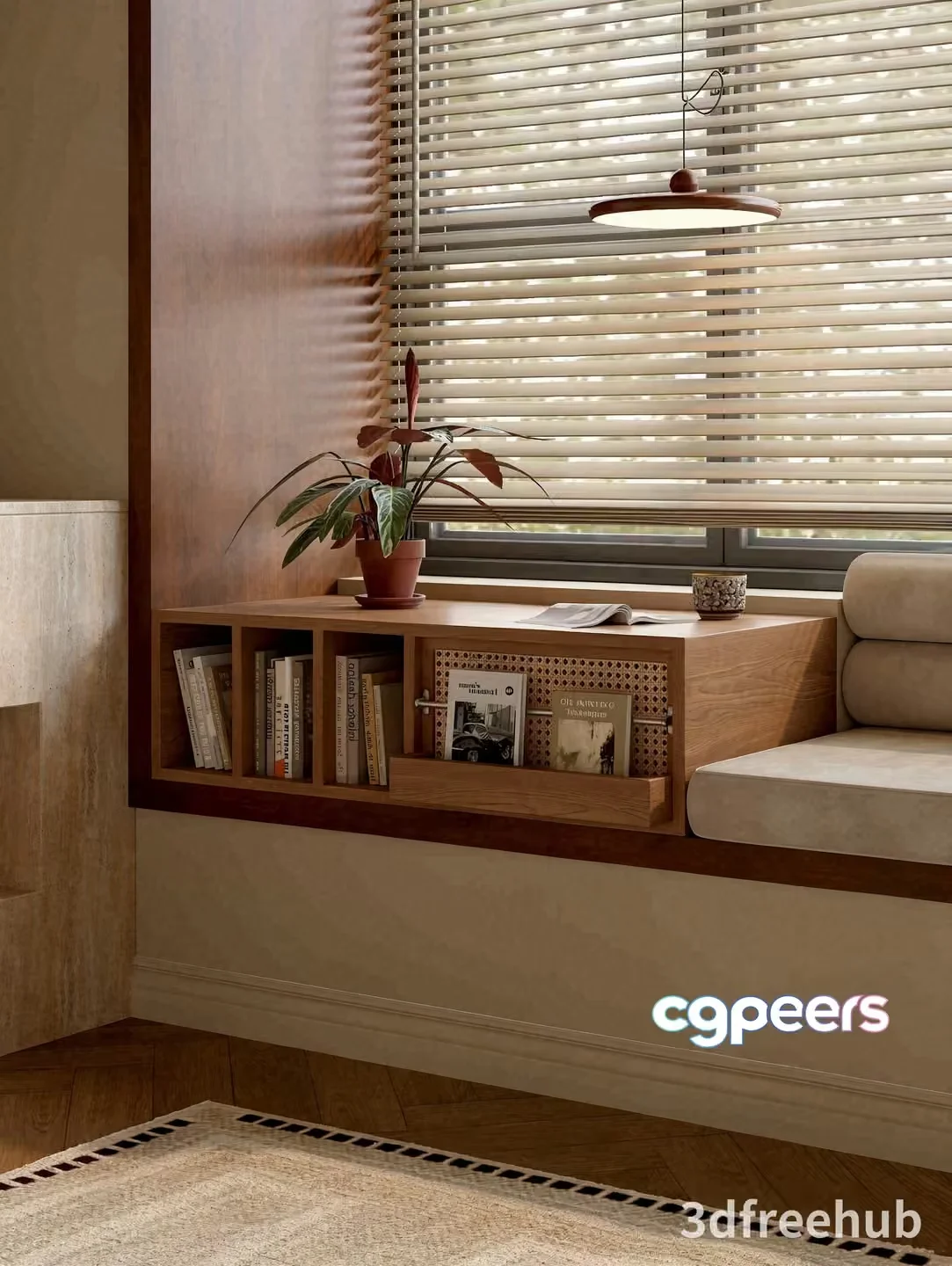 Cozy Reading Nook 3D Model – 21983 – VRAY Render