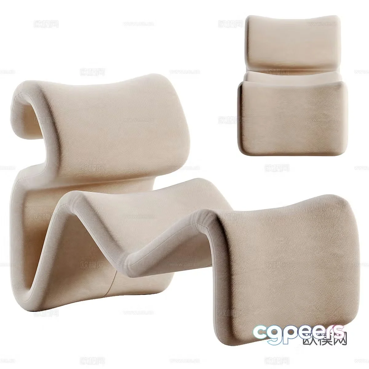 Sofa coffee table combination 3D model