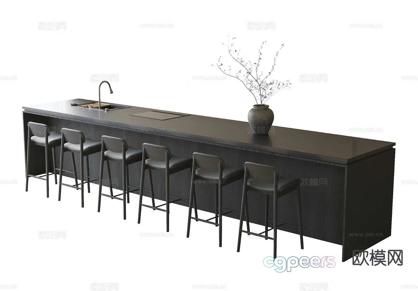Italian bar bar chair 3d model