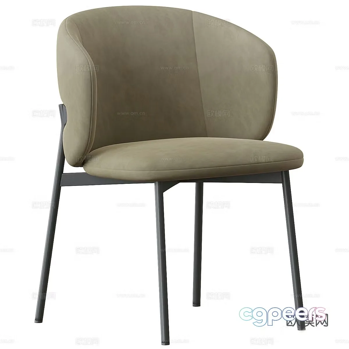 Modern chair single chair book chair dining chair 3d model
