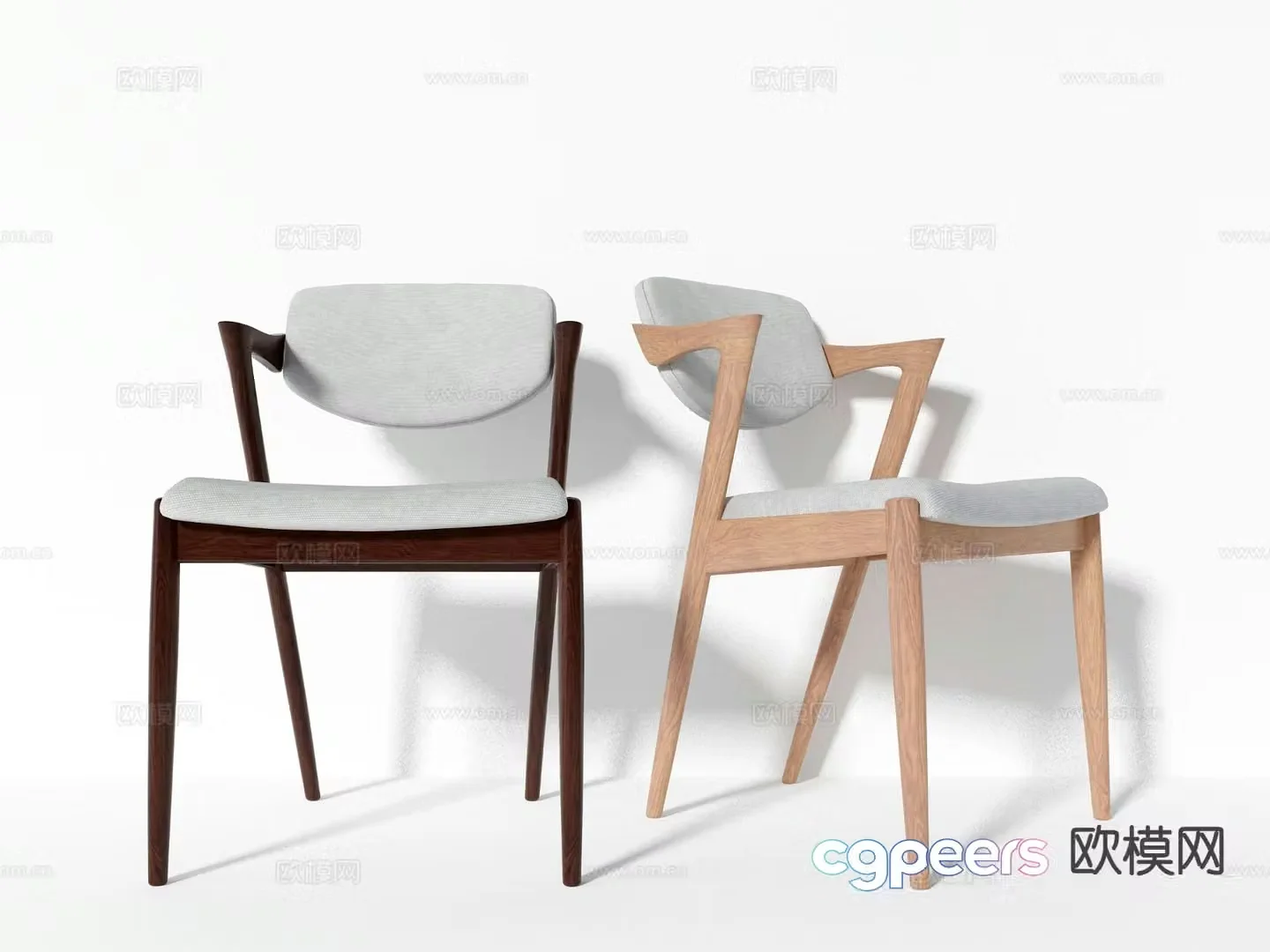 Nordic chair dining chair single chair 3d model