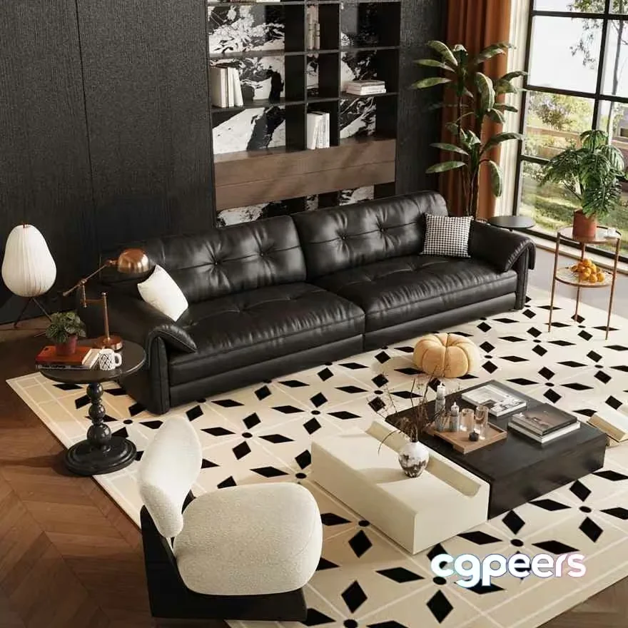 Modern Living Room 3D Model – 3207 – VRAY Render