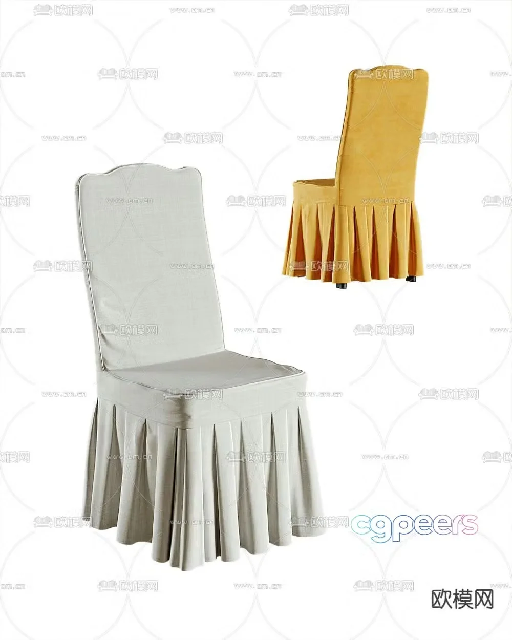 Hotel chair dining chair banquet chair 3d model
