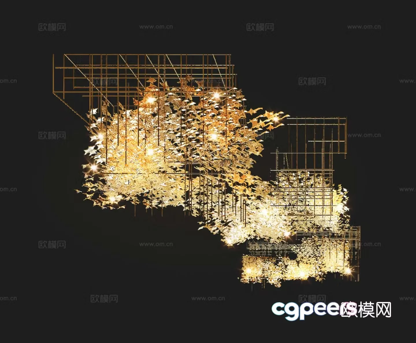 Light luxury decorative lamp crystal lamp 3d model