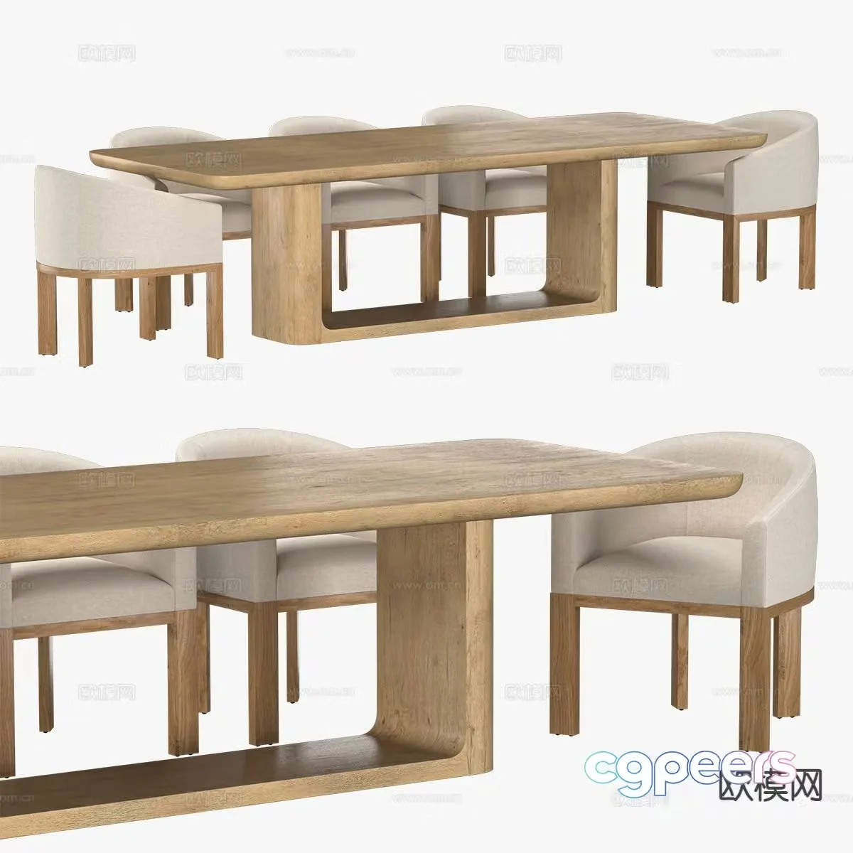 MENU dining table and chairs 3d model