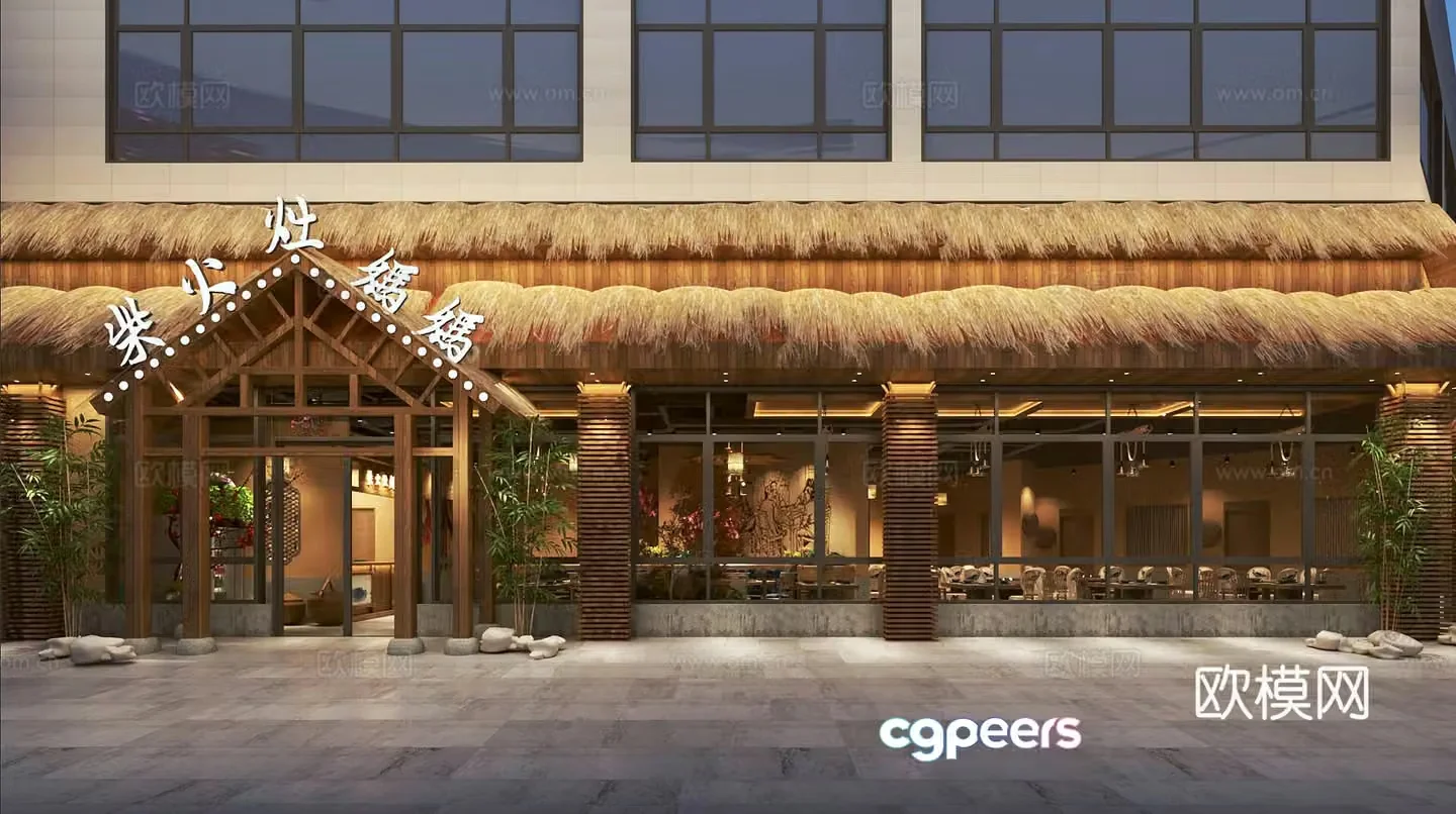 3D model of Chinese restaurant home cooked restaurants