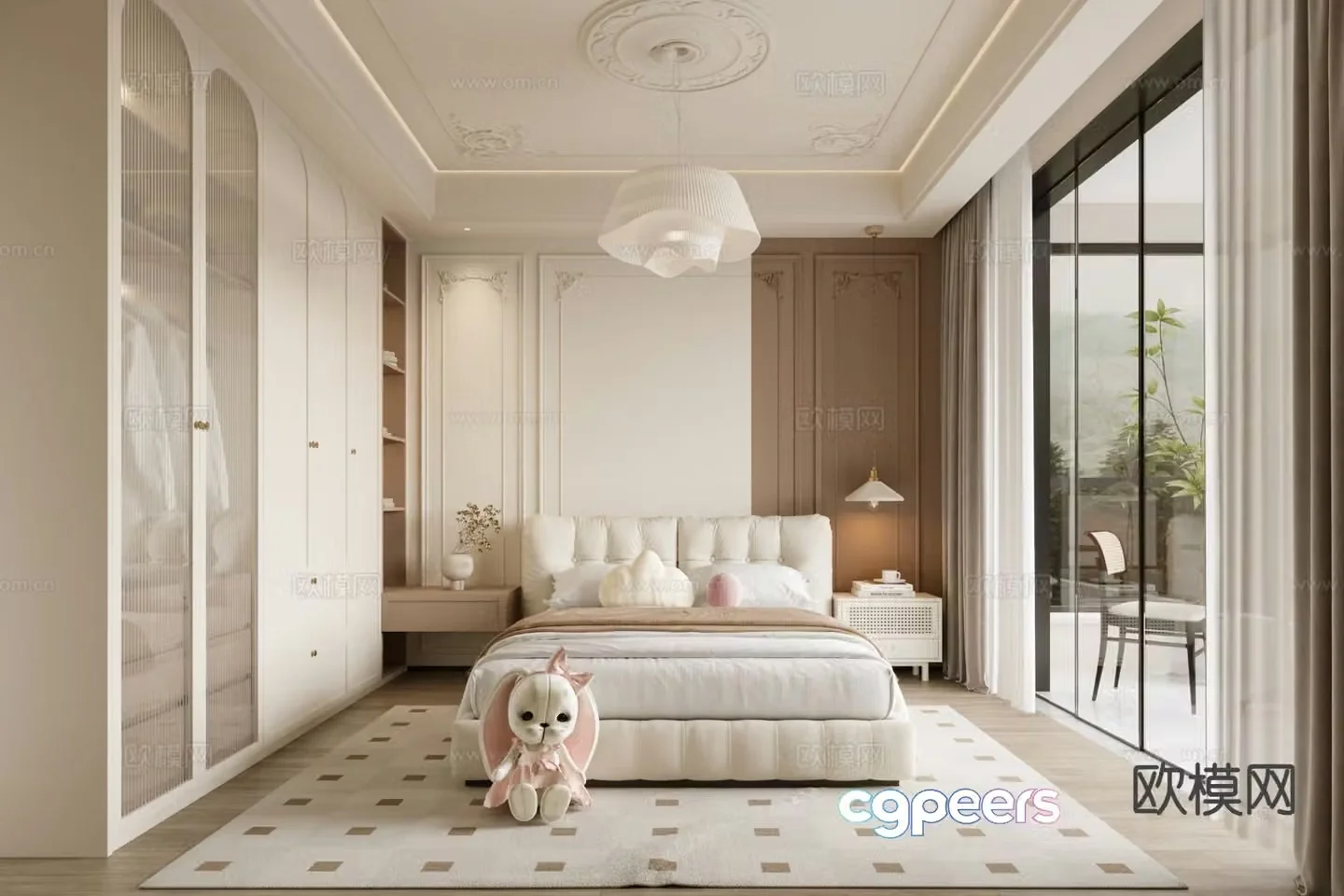 French style children’s room girl’s room 3d model