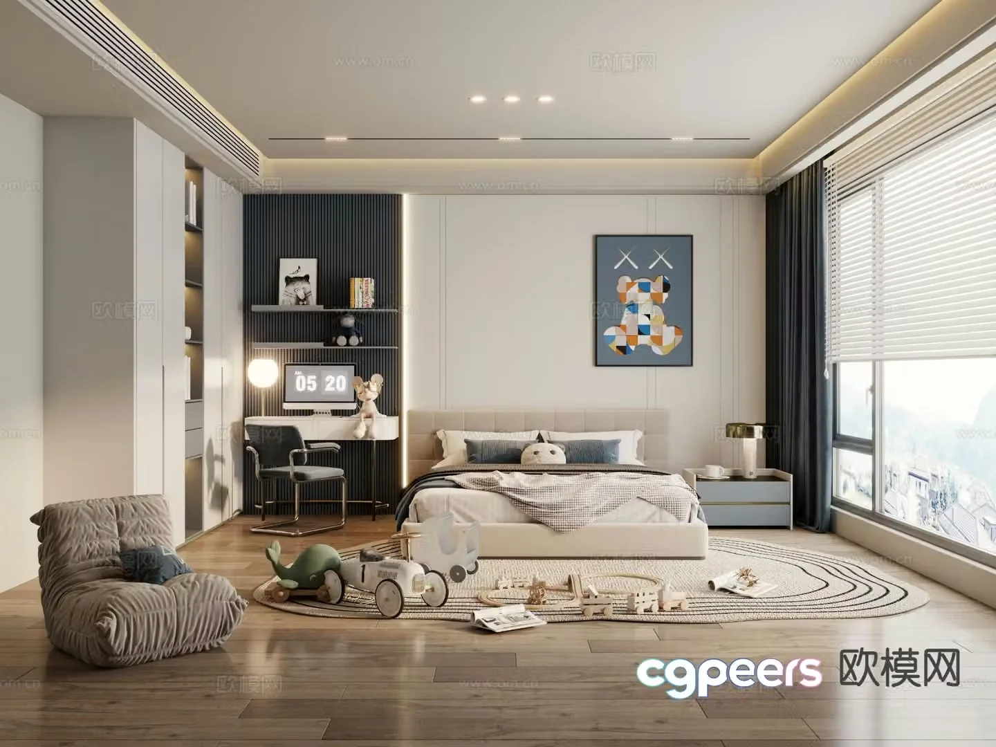 Modern children’s room boy’s room 3d model