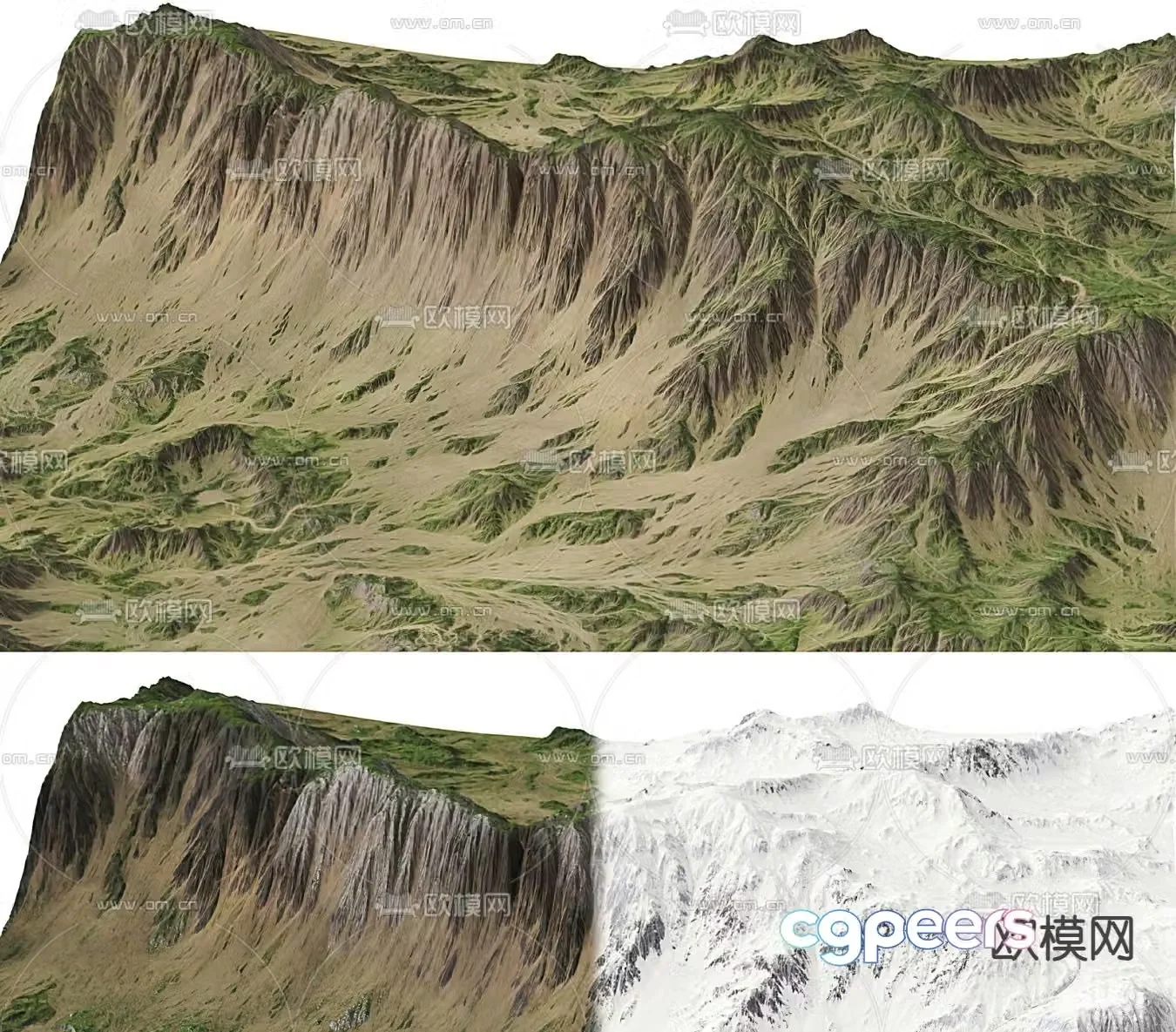 Mountain terrain hillside 3d model