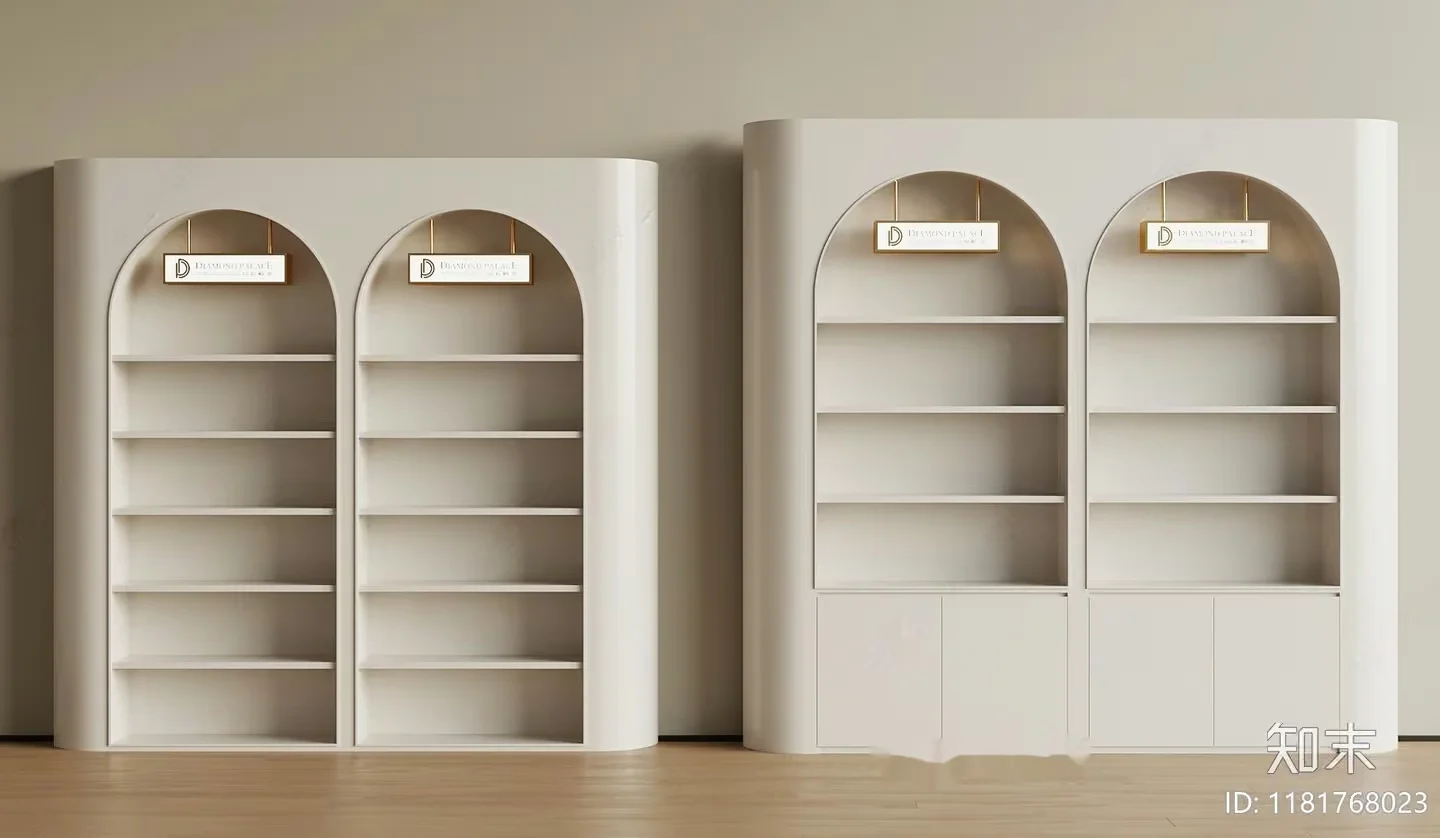 White Bookshelves 3D Model – 17940 – VRAY Render